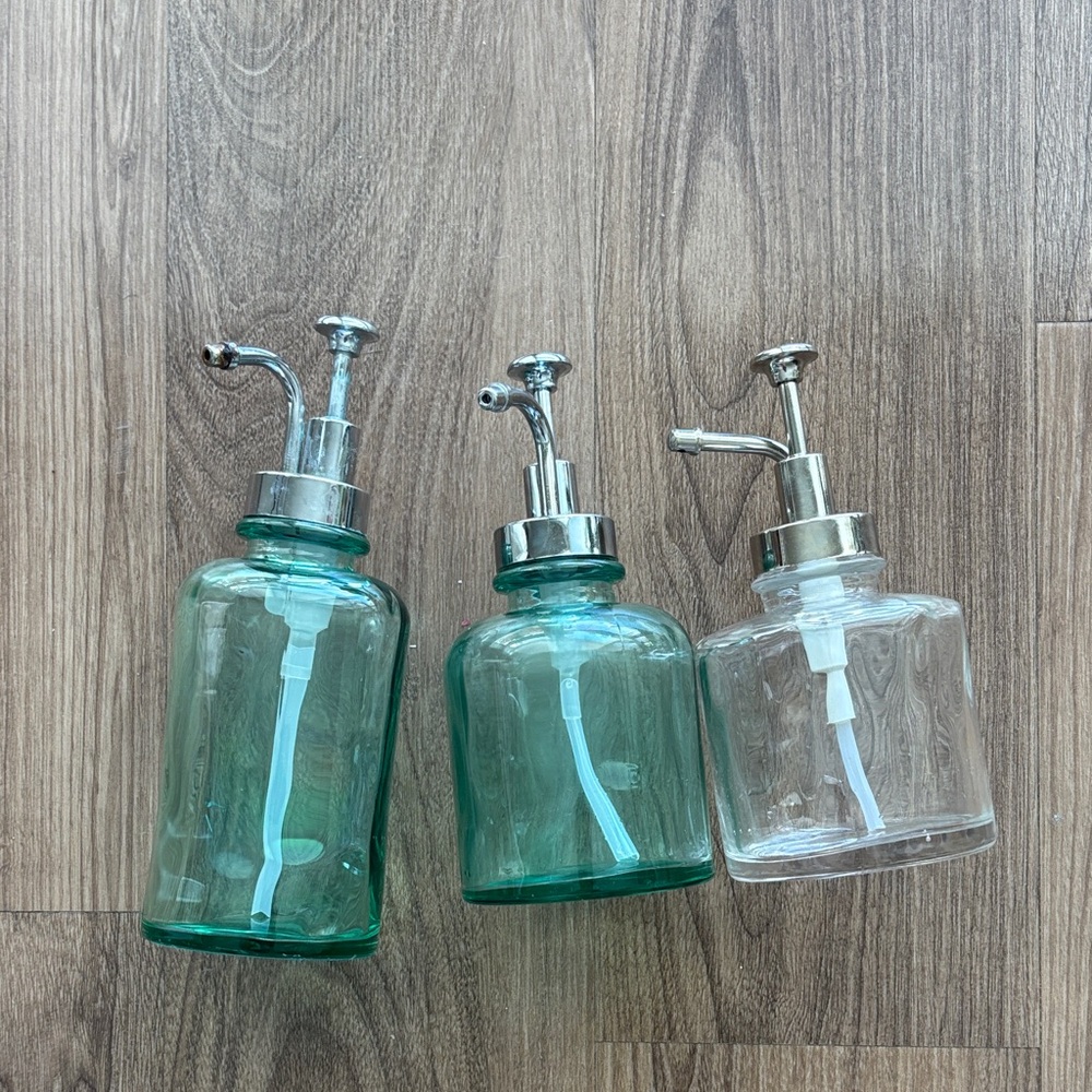 Three glass liquid dispensers